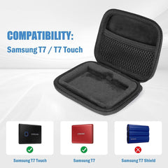 Samsung T7 and T7 Touch SSD Organizer - Black Hard EVA Case