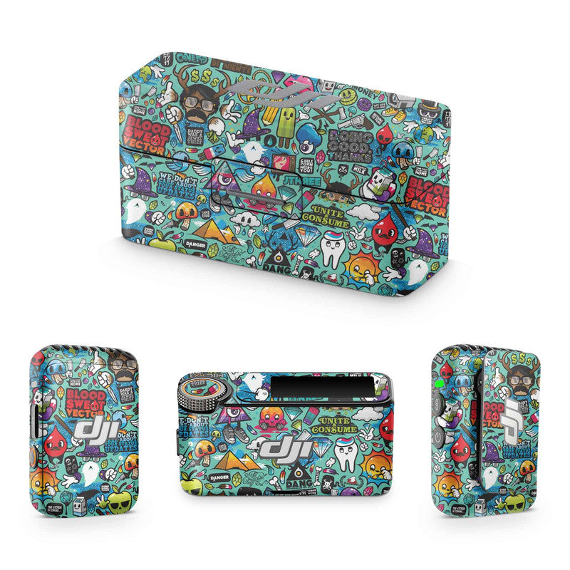 Blue Abstract DJI Mic Skin - WrapCart