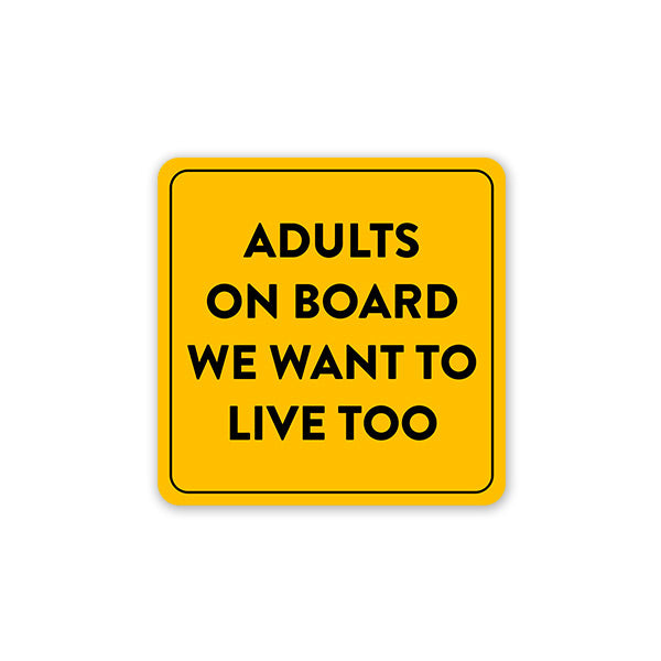 Adults On Board Car Sticker