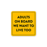 Adults On Board Car Sticker
