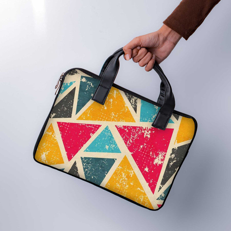 Classic Triangles Laptop Sleeve With Handle - WrapCart