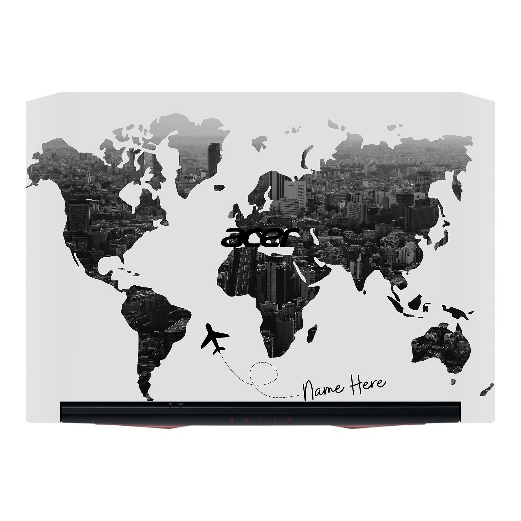 All Over the World Custom Name Acer Nitro 5 AN515 Laptop Skin