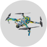 Colorful drone skin wrap on a white background