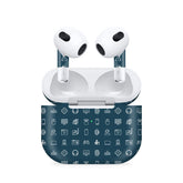 Airpods 4 Tech Icons Blue Skin