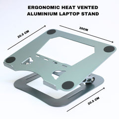 Desktop Aluminum Metal Stand Holder, Foldable, Compatible with iPad, Tablet - Silver