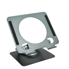 Desktop 360 Degree Rotating Base, Aluminum Metal Stand Holder, Foldable, Compatible with iPad, Tablet - Silver
