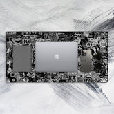 Black Doodle Tech Mat - Extra Large Mouse Pad