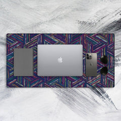 Trippy Art Lines Tech Mat - Extra Large Mouse Pad