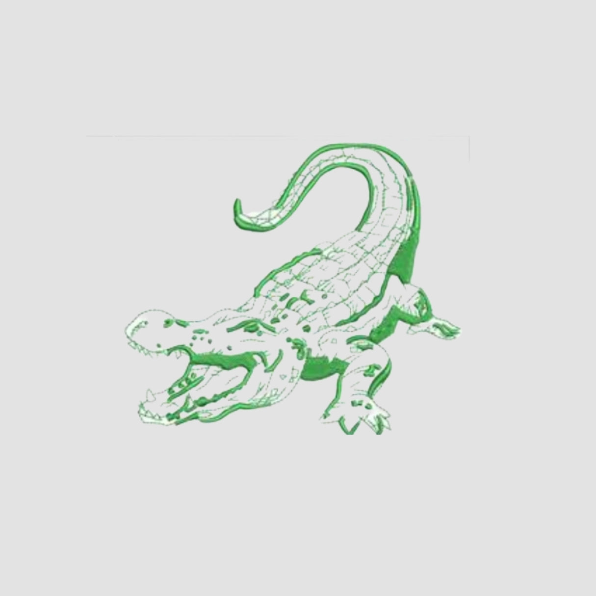 Croc Embroidered White Oversize T Shirt