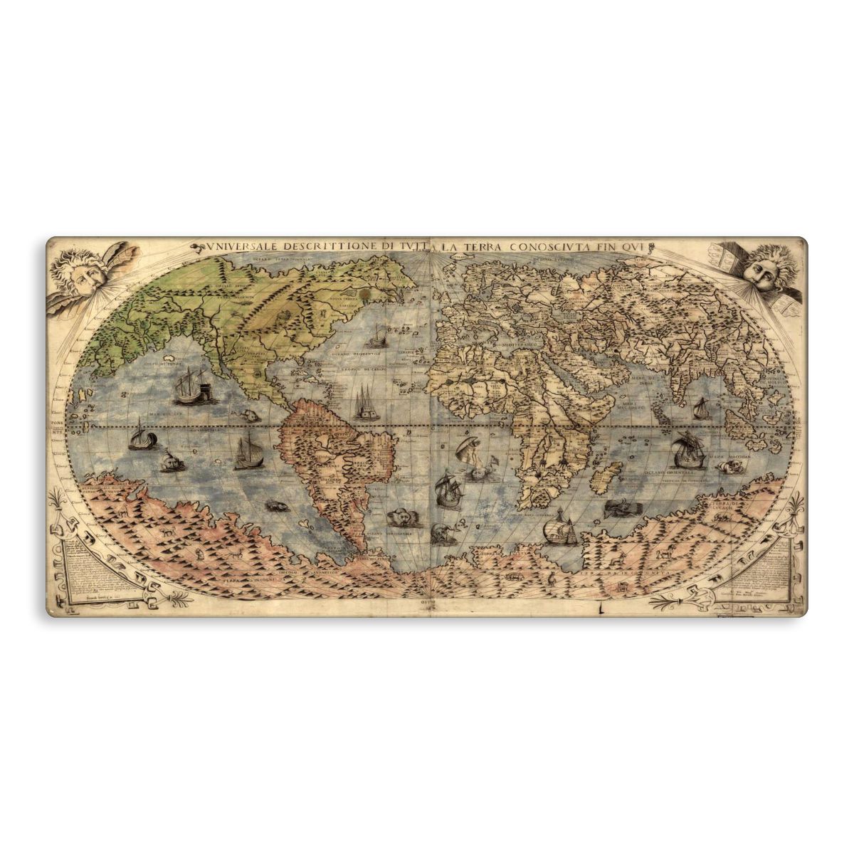 Ancient Map Tech Mat - Extra Large Mouse Pad