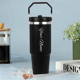 Personalized Coffee Tumbler - Large Insulated Travel Mug With Handle