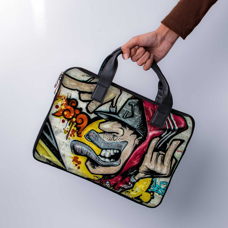 Cityscape Chic Laptop Sleeve With Handle - WrapCart