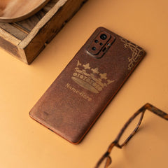 Crown With Custom Name Rustic Engraved Mobile Skin