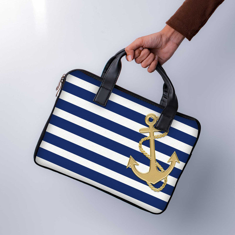 Anchors Laptop Sleeve With Handle - WrapCart