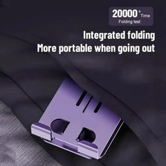 Aluminum Phone Stand 360° Rotatable and Foldable Cell Phone Holder - Grey