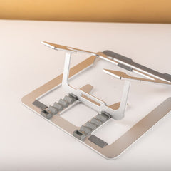 Aluminum Adjustable Height Foldable Laptop Stand - Compatible Up-to 17” Laptops