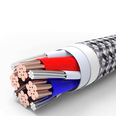 Nylon Braided 65W Charger Cable - 3 in 1 1200 mm Fast Charging Data Cable