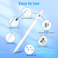 Universal Stylus Pen for All Touchscreen Devices - Rechargeable Fine Tip for Writing & Drawing | Compatible with Android & iOS