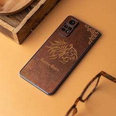 Tiger With Custom Name Rustic Engraved Mobile Skin