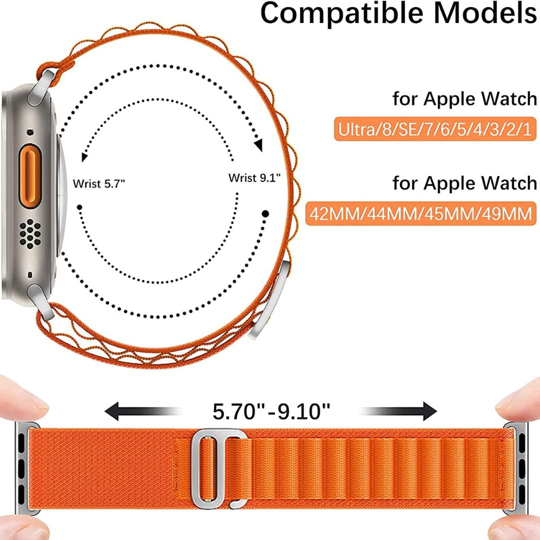 Metal & Silicon Apple Watch Strap 44 45 46 49 MM For iwatch