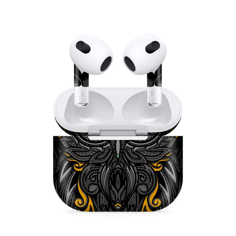 Classic Owl Dark Yellow Airpods 4 Skin