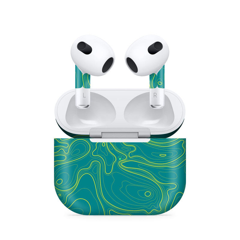 Colourful Topography Green Airpods 4 Skin
