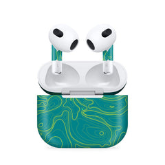 Colourful Topography Green Airpods 4 Skin