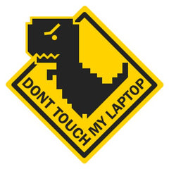 Don't Touch Dino Laptop Sticker