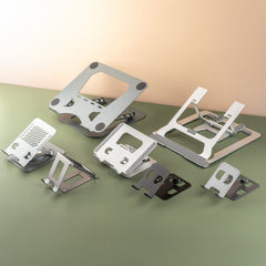 Desktop Aluminum Metal Stand Holder, Foldable, Compatible with iPad, Tablet - Silver