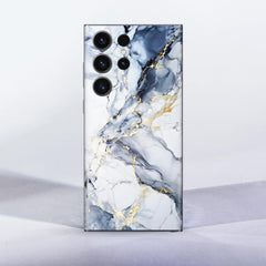 Dark Blue & Gold Marble Mobile Skin