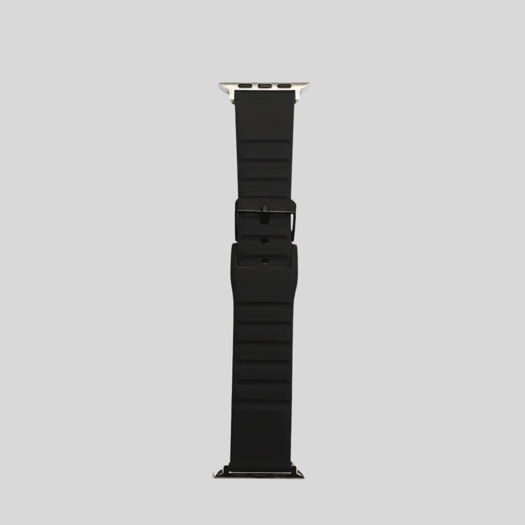 Apple Watch Ripped Silicone Strap Black 42/44/45/49 MM WrapCart Skins
