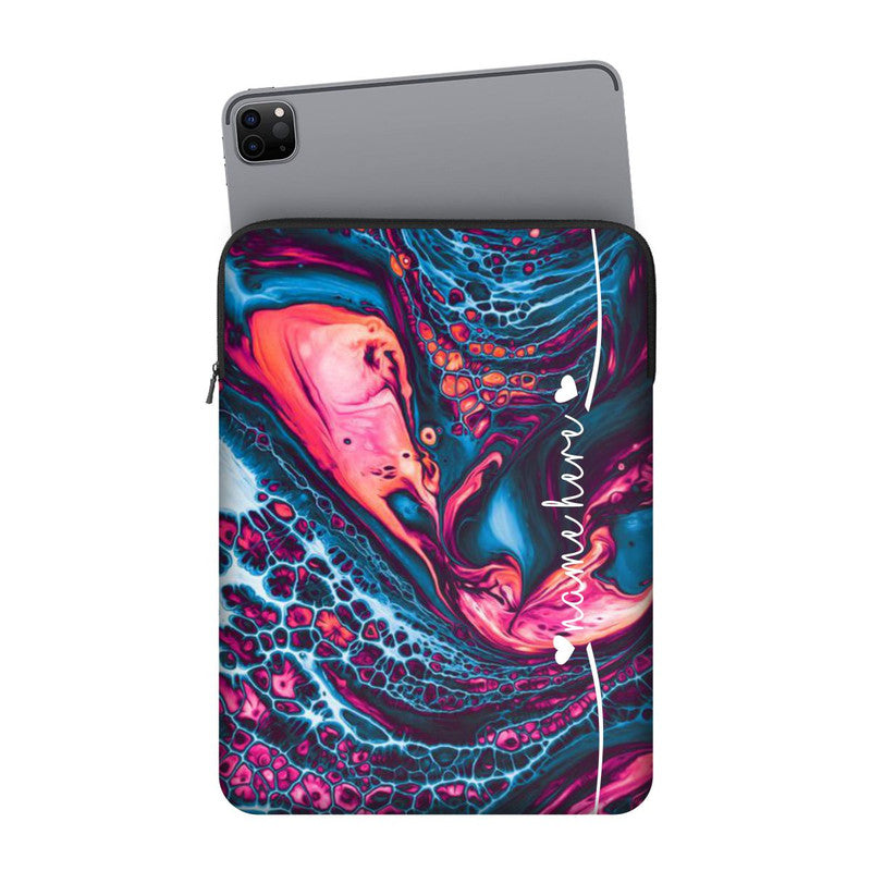 Liquid Psychedelic Custom Name iPad Sleeve