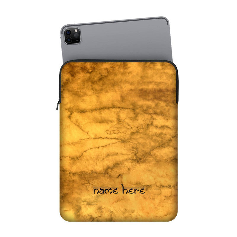 Yellow Waterpaint Custom Name iPad Sleeve