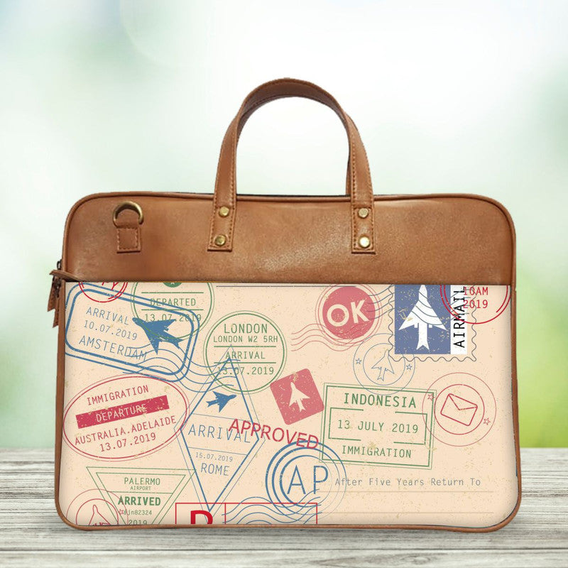 Retro Stamps Classic Laptop Bag