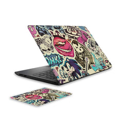 vintage-punk-laptop-skin-and-mouse-pad-combo WrapCart India