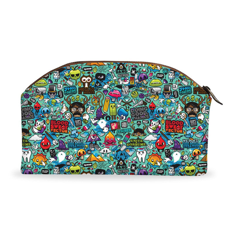 Blue Abstract Tech Pouch