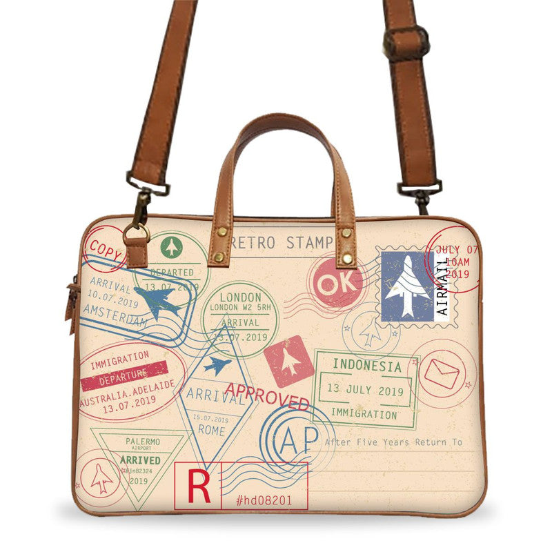 Retro Stamps Deluxe Laptop Bag