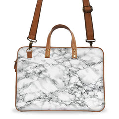 White Marble Deluxe Laptop Bag