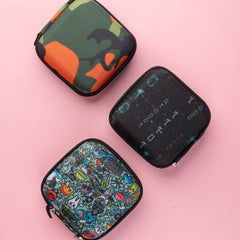 Pack Of 3 - Abstract Multi Purpose Tech Organizer for Charger/Earphone/Pen Drives/Cables - Box Shape