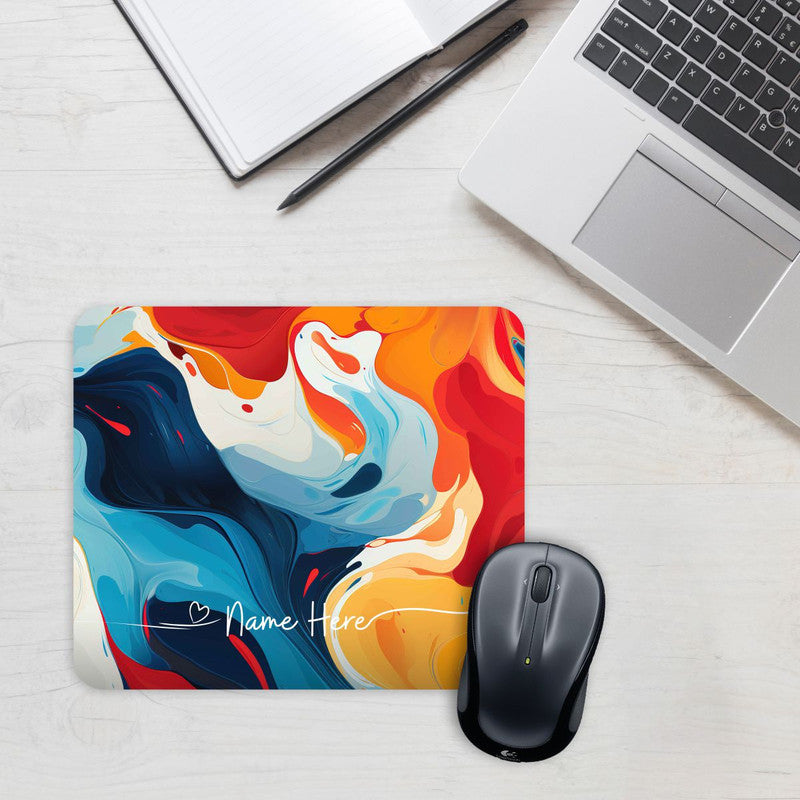 Fluid Waves Custom Name MousePad