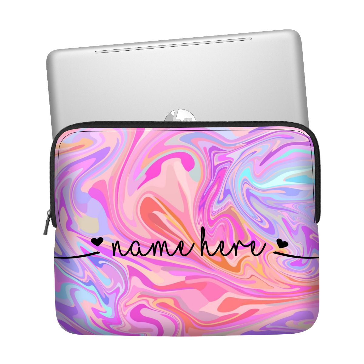 Liquid Swirl Laptop Sleeve - Custom Name