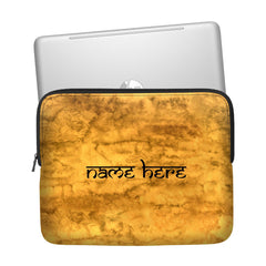 Yellow Waterpaint Laptop Sleeve - Custom Name