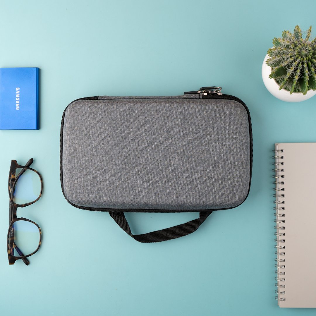 Pack Of 2 - Denim Organizer Large Case for Electronics Accessories - Charger/Hard Drive/USB Cables/Power Bank/Earphones & More