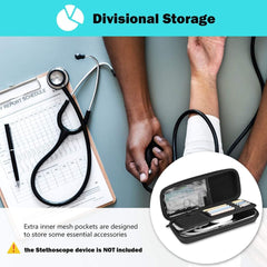 Hard Tech Organizer Case Bag for Electronics Accessories, Charger Cord, Stethoscope, Portable External Hard Drive, USB Cables - Rectangle Shape