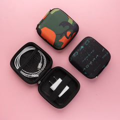Pack Of 3 - Abstract Multi Purpose Tech Organizer for Charger/Earphone/Pen Drives/Cables - Box Shape
