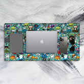 Blue Abstract Tech Mat - Big Mouse Pad For Gaming