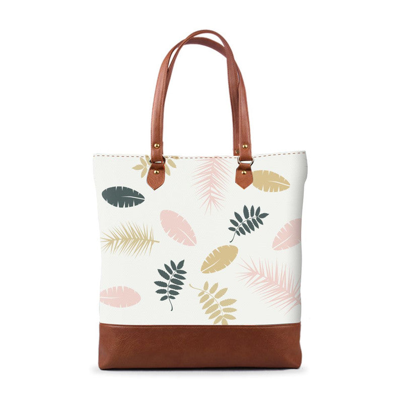 Leaves Abstract Tall Tote Bag