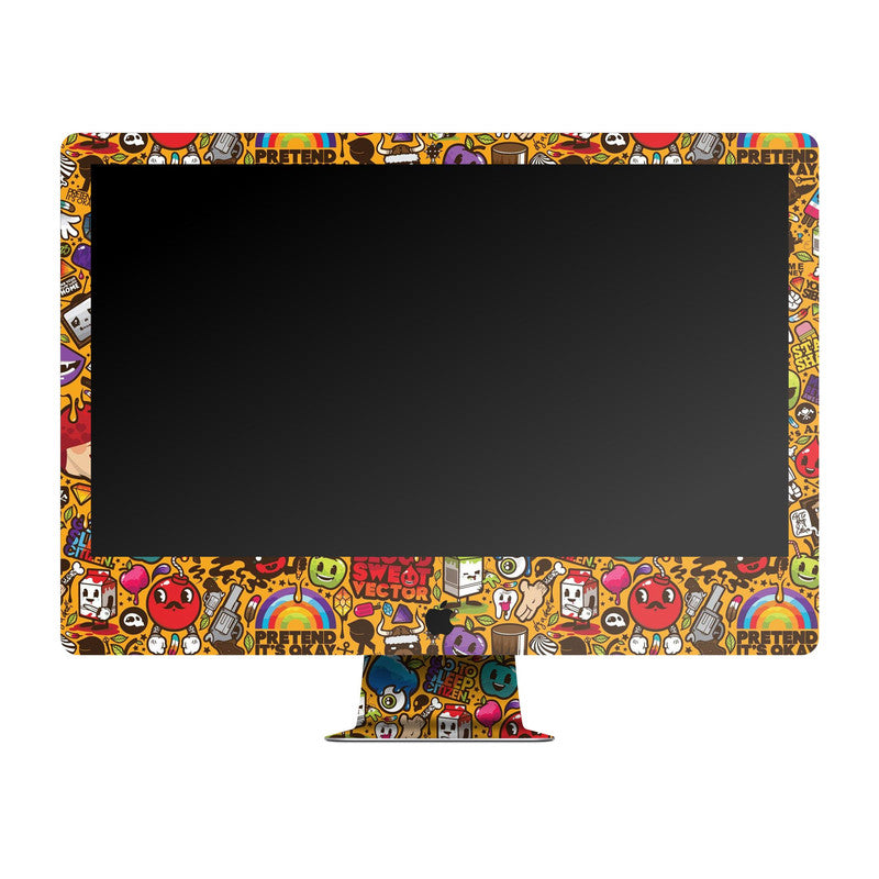 Olive Yellow Abstract Apple iMac Skin