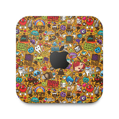 Olive Yellow Abstract Apple Mac Mini Skin