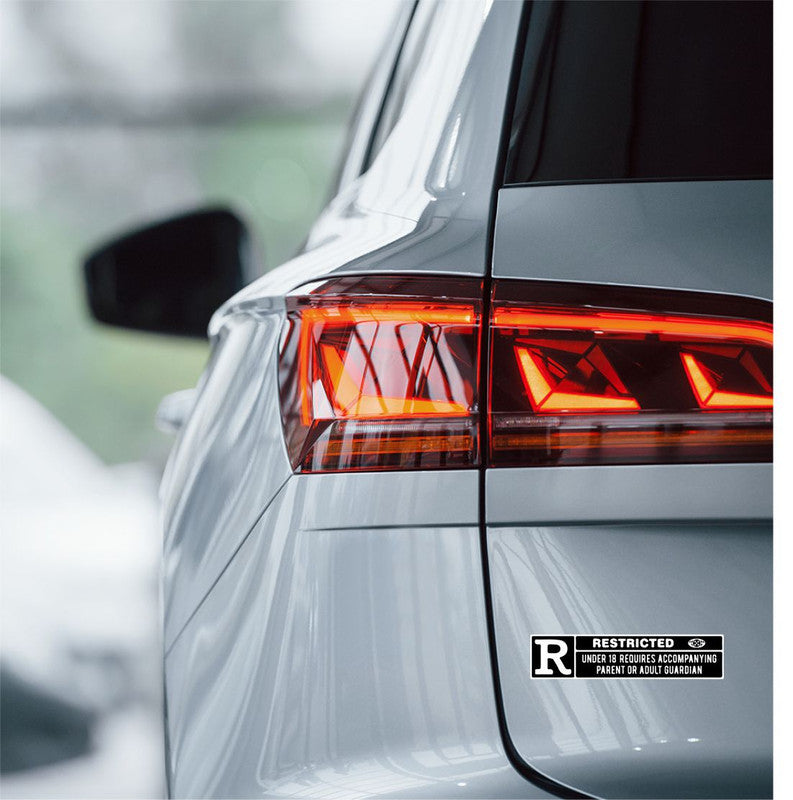 Restricted Under 18 Car Sticker